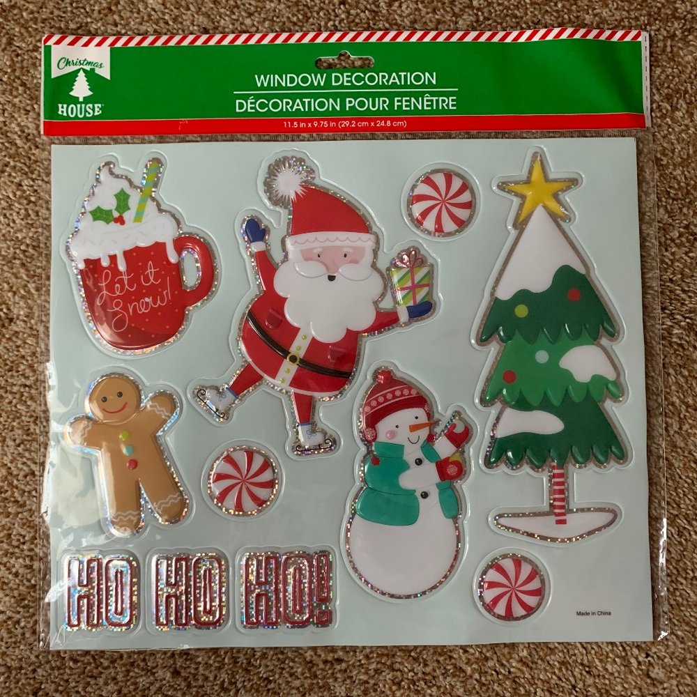 Christmas House Window Decoration HO HO HO